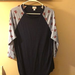 LuLaRoe Xl Randy Blue with Crabs